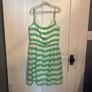 Kate Spade Green and White Striped Dress
